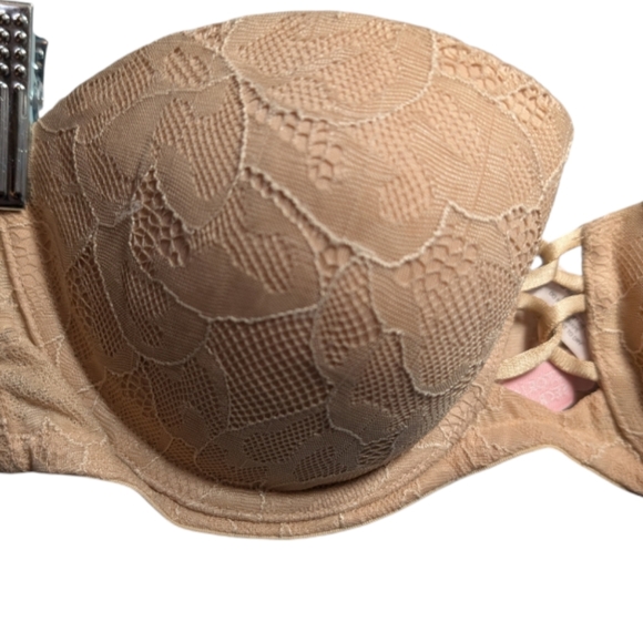 Victoria's Secret Strapless Lace Nude Bra 💕 Size 36A - Picture 6 of 10